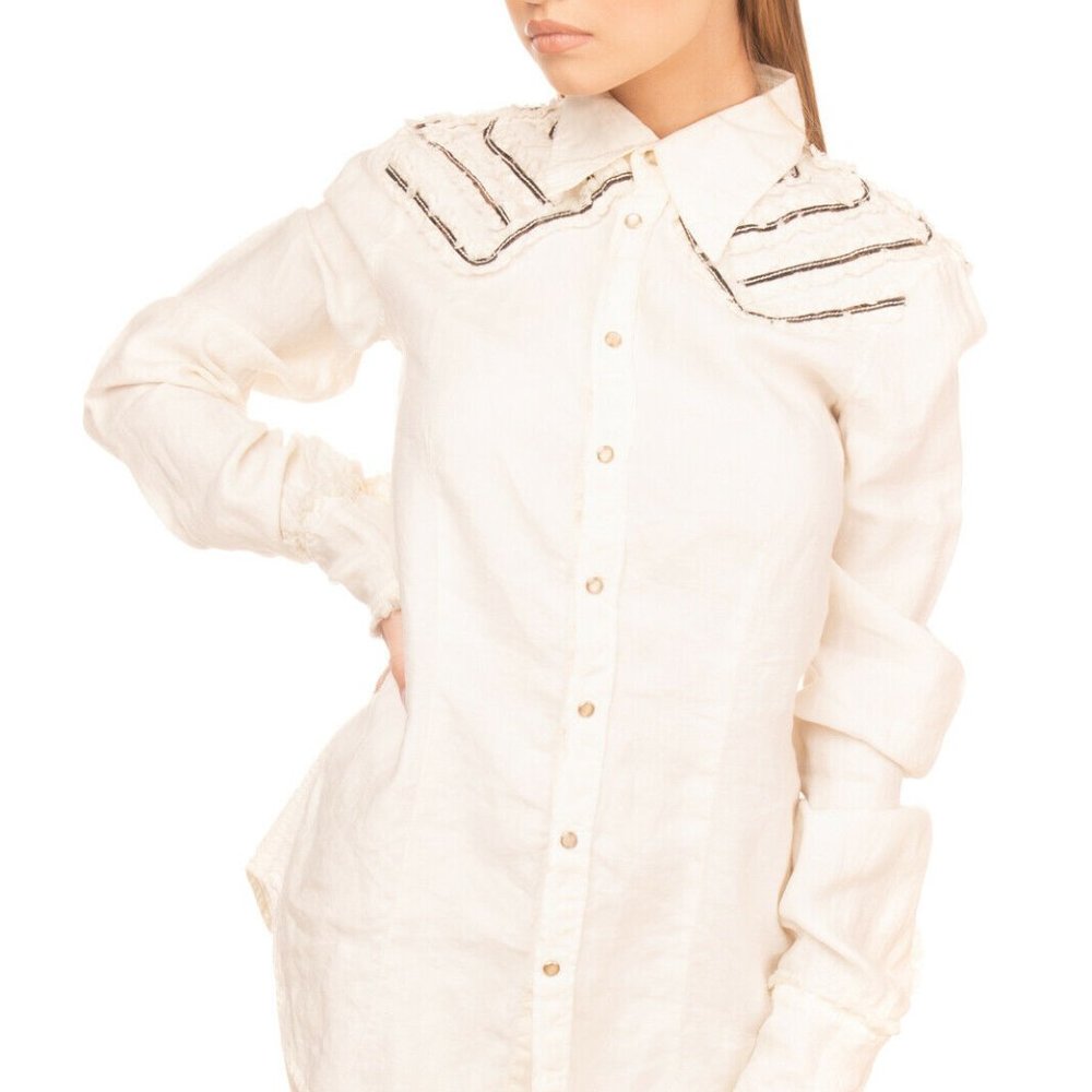 NWOT DSQUARED2 Linen Western Style Shirt size XS-S